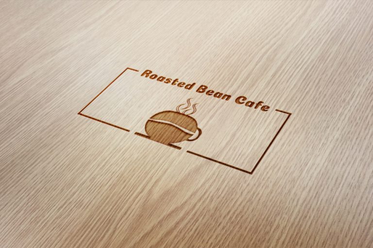 Wood Engraved Logo - Roasted Bean Cafe